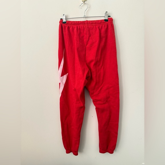 Aviator Nation Lightning Bolt Sweatpants Red Joggers USA Made Small - Picture 4 of 4